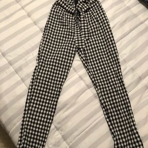 Checkered pants.
